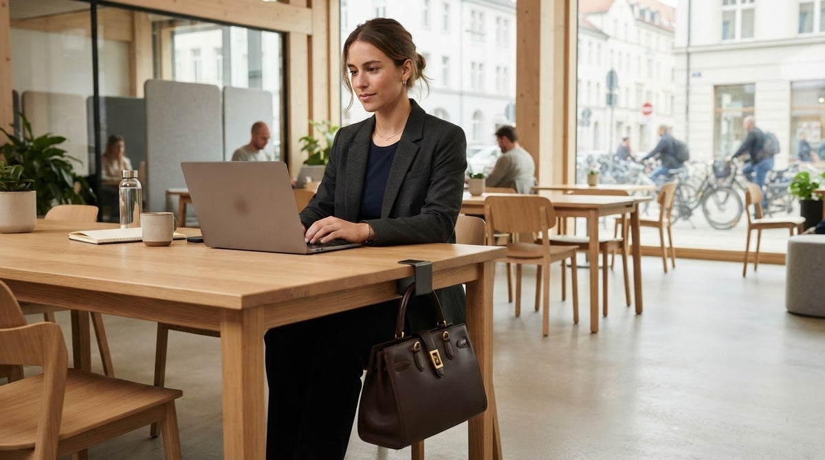 Handtasche im Coworking Space: Sicher & griffbereit