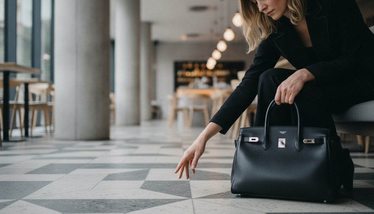 Lederhandtasche abstellen: So schützt du dein Lieblingsstück unterwegs