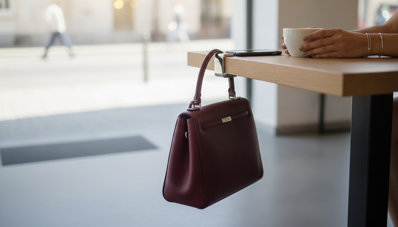 Lösung für Handtaschen auf dem Boden: Stilvoll, sicher & hygienisch
