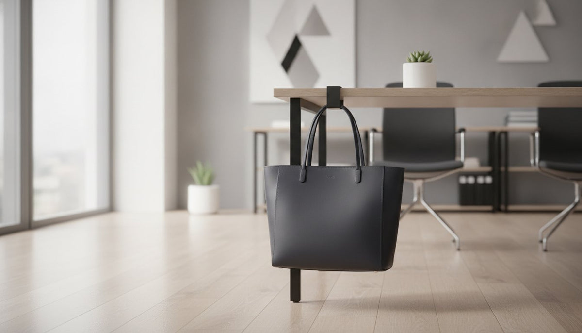 Taschenhalter im Büro: Warum dein Schreibtisch dieses Upgrade braucht