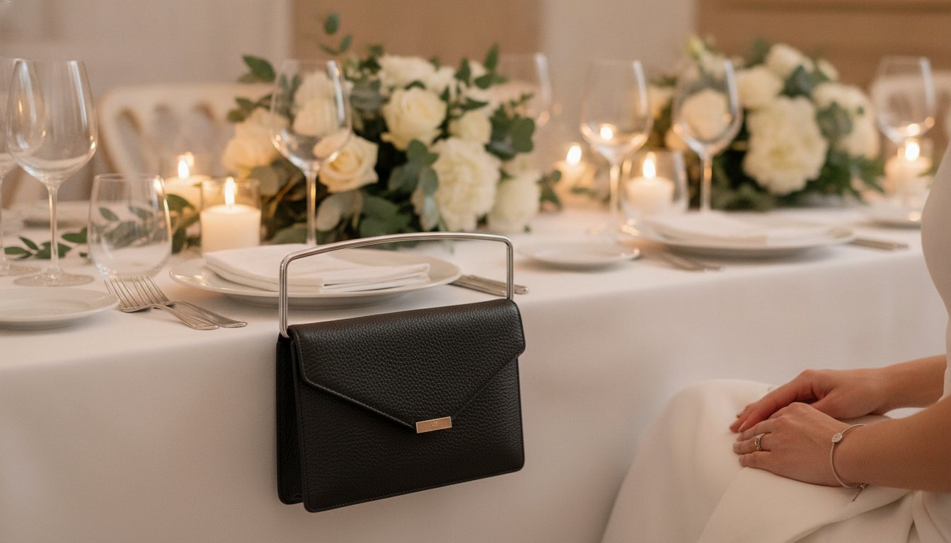 Eleganter Taschenhalter für die Hochzeit: Stilvoller Schutz für deine Handtasche