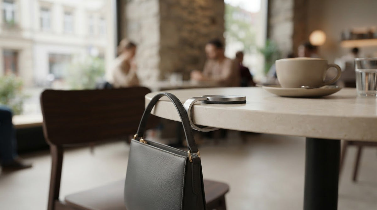 Handtasche an glatter Oberfläche befestigen: So hält sie sicher