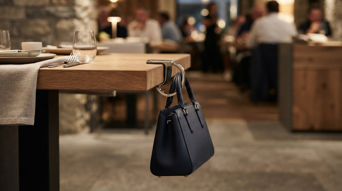 Taschenhaken Damen: Warum dieses Accessoire 2026 in jede Handtasche gehört