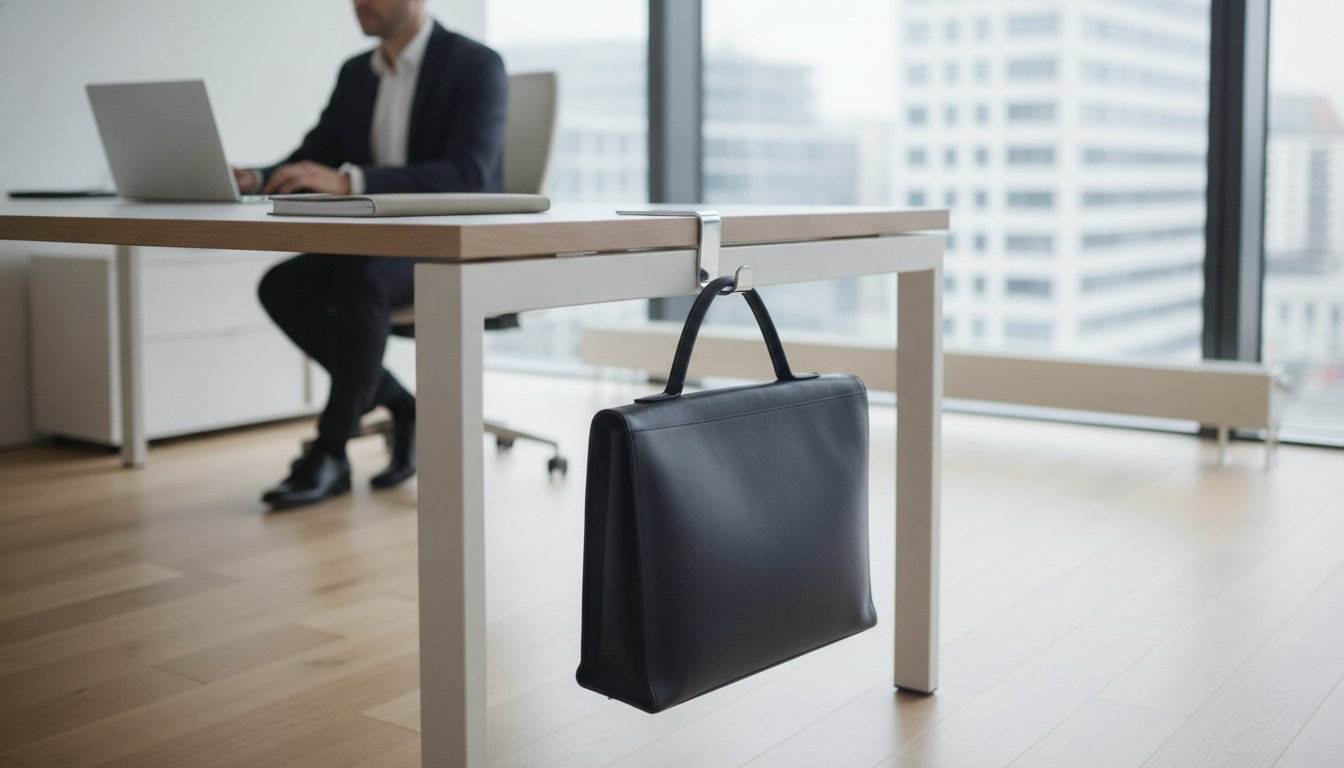 Taschenhalter im Büro: Ordnung und Hygiene am Schreibtisch